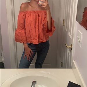 Off the shoulder, bell-sleeve top
